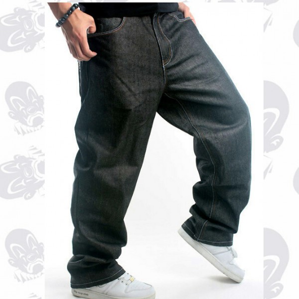 Baggy Jeans Men Hip Hop Denim Pants Sj Logo Skateboard Jeans Loose Fit ...